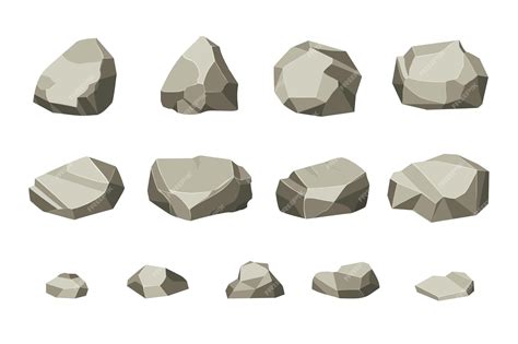 Premium Vector | Rock and stones collection vector illustration