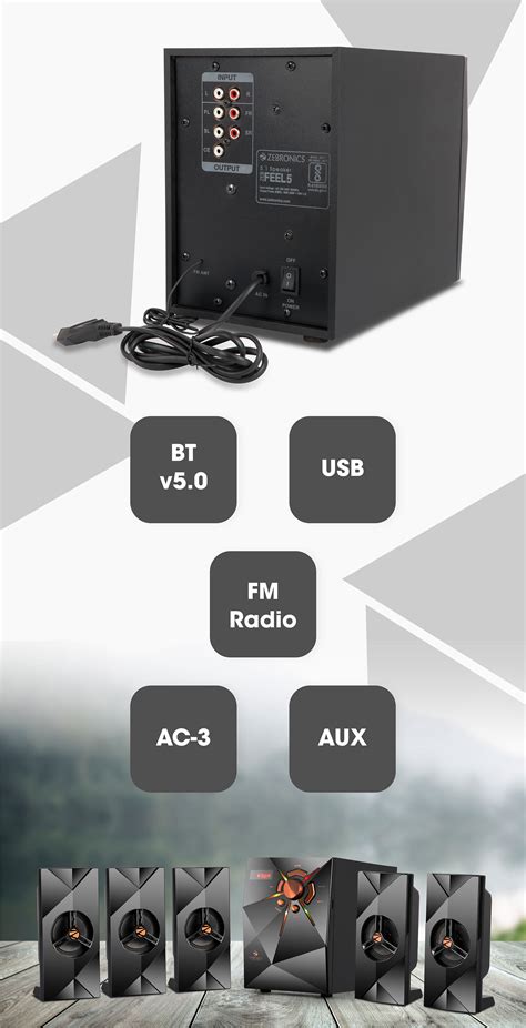 Zebronics Feel 5 Speaker - 80W, 5.1ch, RGB lights