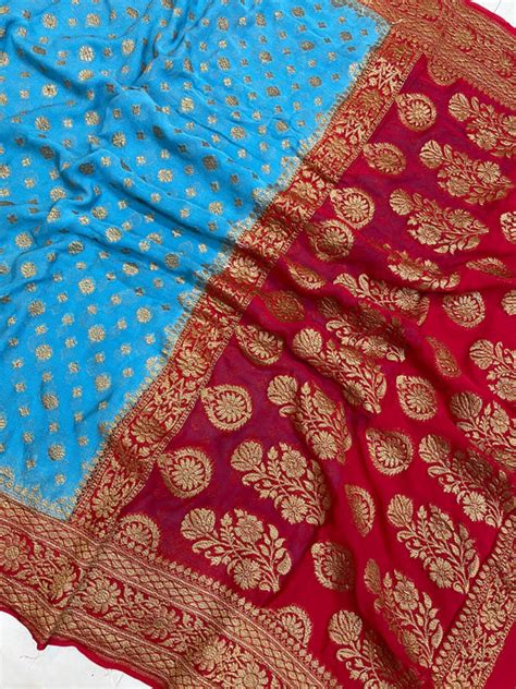 Pure Khaddi Georgette Banarasi Saree - Antique zari — The Handlooms