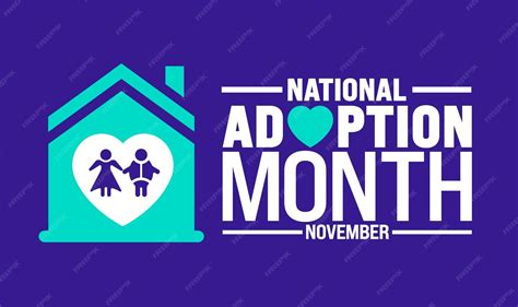 National adoption month background or banner design template is ...