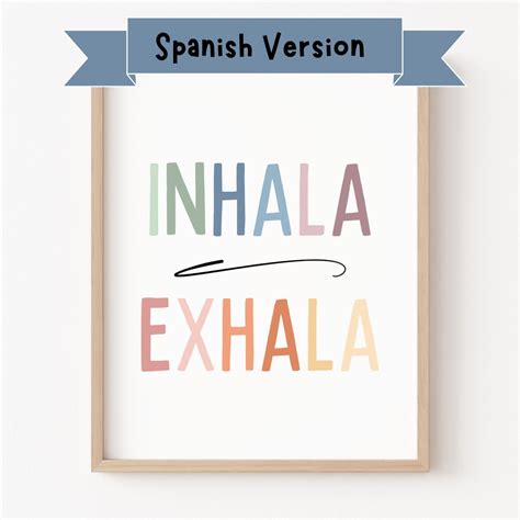 Spanish Inhale Exhale Printable, Spanish Posters, Spanish Teacher ...
