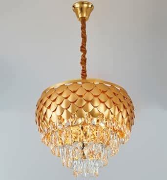 Buy Crown Lighting Crystal Jhumar in, Round Shaped Gold Finished ...