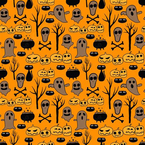 Halloween Seamless Pattern Background, Ghost, Traditional, Paper ...