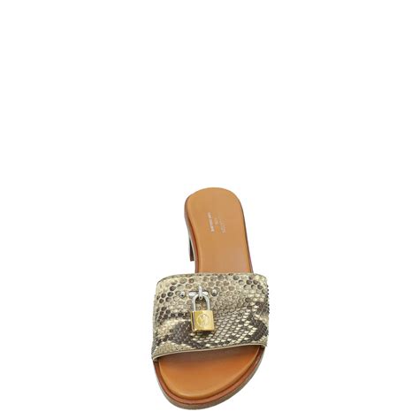 Louis Vuitton Natural Python Lock It Mules 36.5 – THE CLOSET