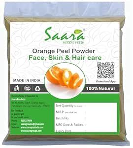Saara HERBAL FRESH Organic Orange Peel Powder,100g, Citrus Aurantium ...