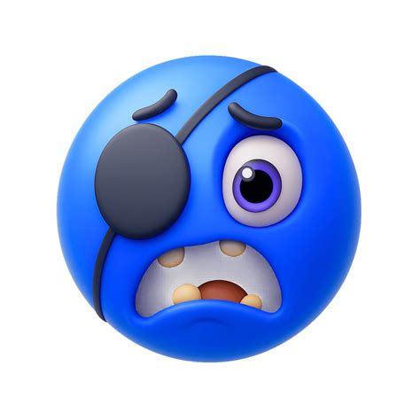 Patch Emoji Scary Shocked 3D Face » PNG Emoji