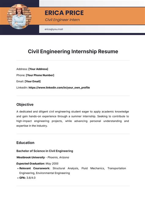 Engineering Internship Resume
