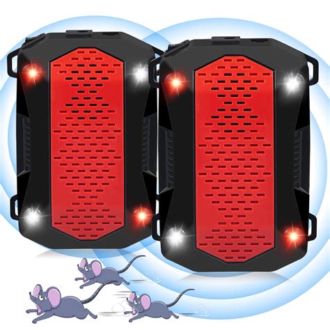 2 Pack Ultrasonic Rodent Repellent Under Hood Animal Repeller Battery ...