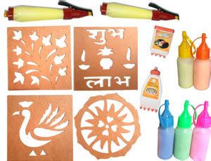 Artonezt Rangoli Making Kit: MDF Wood (Set of 4) Rangoli Stencil Diwali ...