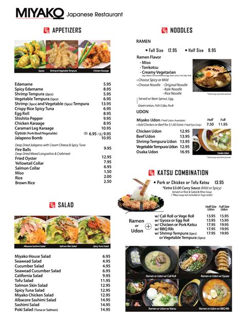 Menu - Miyako Sushi