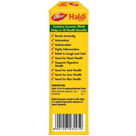 Dabur Haldi Immunity Booster Drops, 30 ml Price, Uses, Side Effects ...