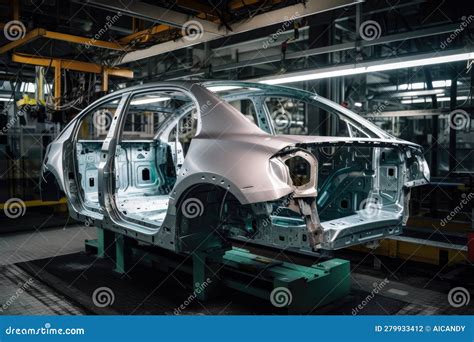 A Machine Stamping Car Body Panels on the Assembly Line Stock Illustration - Illustration of ...