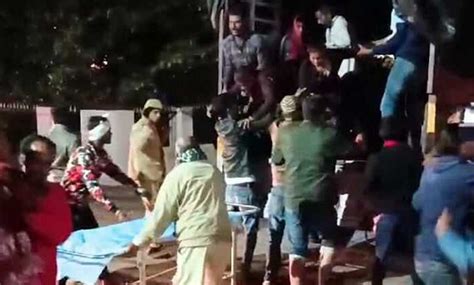 Horrific accident in Mandsaur, uncontrolled bus overturns from culvert ...