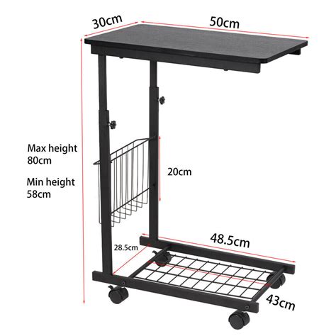 Over the Bed Side Table Wheels Hospital Overbed Rolling Tray Adjustabl ...
