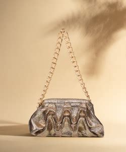 Buy Sassora Women Gold Shoulder Bag Golden Online @ Best Price in India ...