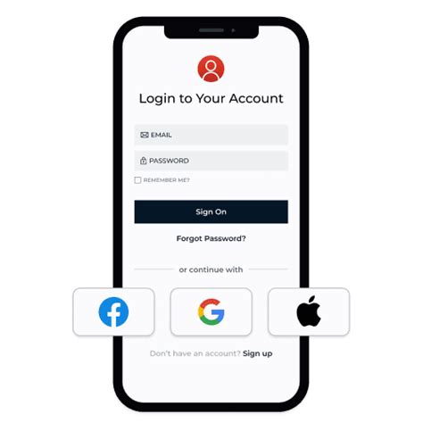 illustration of social logins on mobile phone
