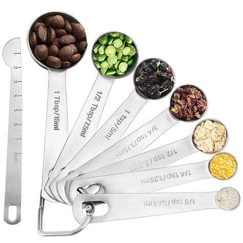 Buy Stainless Steel Measuring Spoons - Set of 5 Rust Free Heavy Duty ...