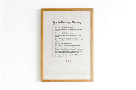 Apache Marriage Blessing - Anon - Etsy