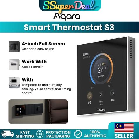 Aqara Smart Thermostat S3 Touch Screen 3.95 Panel Voice / Remote ...
