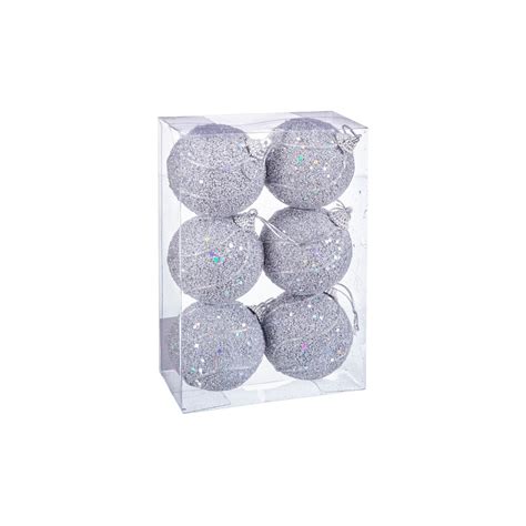 S 3 Bolas Transparente Plata Azul 8 X 8 X 8 Cm