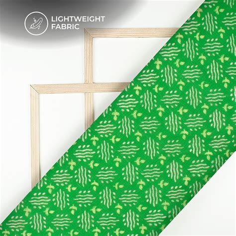 Parakeet Green Bandhanii Digital Print Kota Doria Fabric – Fabcurate