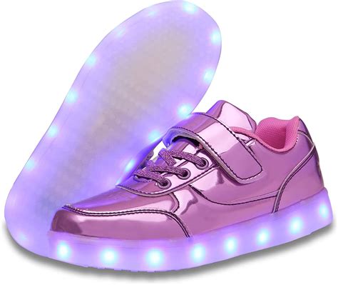 YAZI Kids LED Shoes - USB Rechargeable Luminous Sneakers with 11 Color Modes for Boys and Girls ...