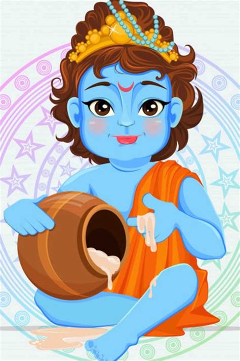 Yellow Alley Hindu Religious Wall Sticker Poster|1Pc|Lord Shri Krishna ...