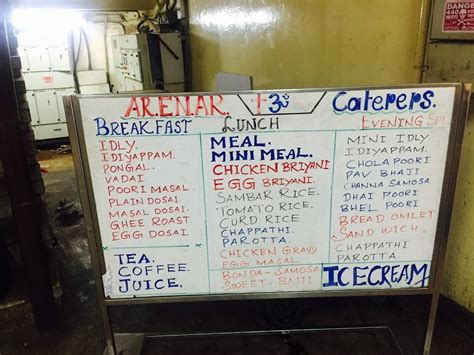 Menu at Anna University Main Canteen,cassia, Chennai