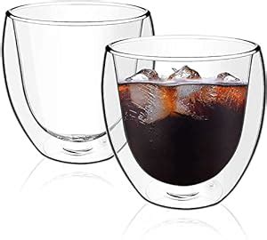 Buy KHOLAD Glass Coffee Cups, 1 Pack Double Walled Glass Coffee Mugs ...