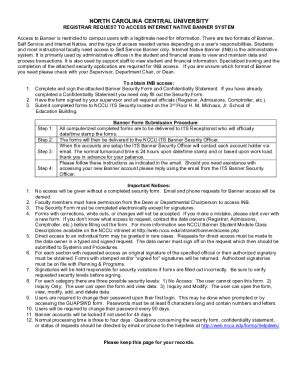 Fillable Online Registrar Request to Access Internet Native Banner ...