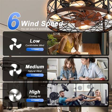 Sunrinx 20-in Brown with Wood Color Blades Integrated LED Indoor ...
