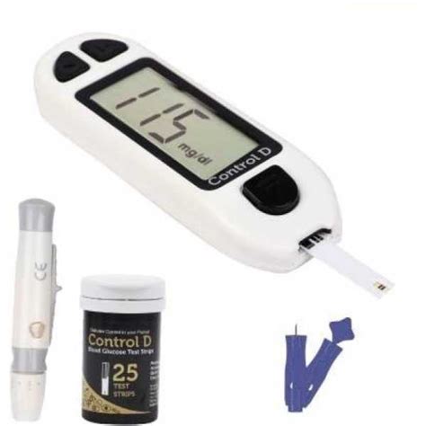 Control D Blood Glucose monitoring system machine including 25 Test ...