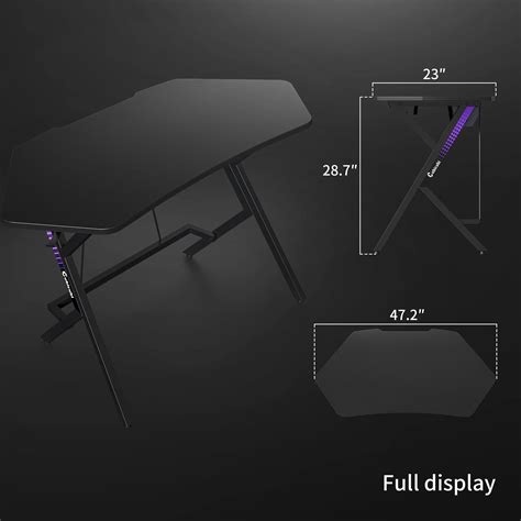Buy CubiCubi Luna Gaming Desk 47 inch Gamer Workstation, Home Computer ...