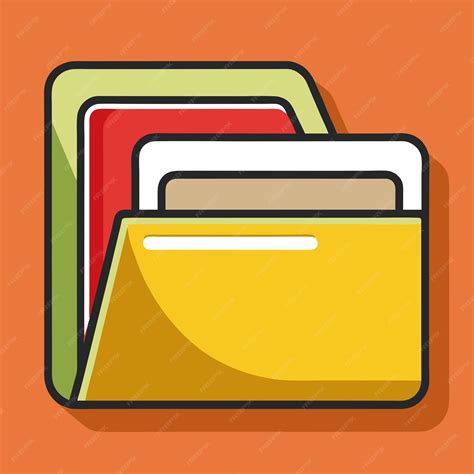 Organizational Folder Clip Art Icon for File Management | Premium AI-generated vector