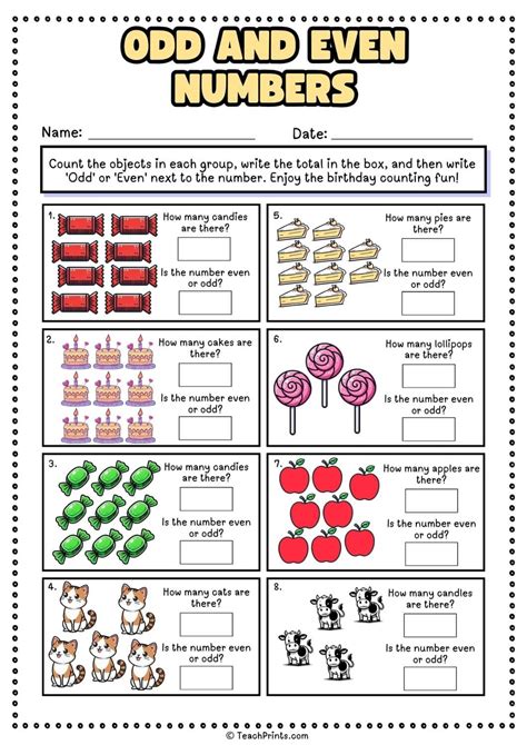 Free Odd and Even Numbers Worksheets - Teach Prints