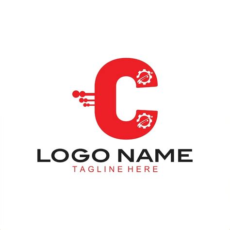 Vector letter c line logo icon stroke letter vector element technolo ...