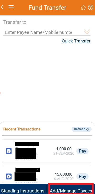 How to add payee in ICICI mobile Banking app and transfer fund?