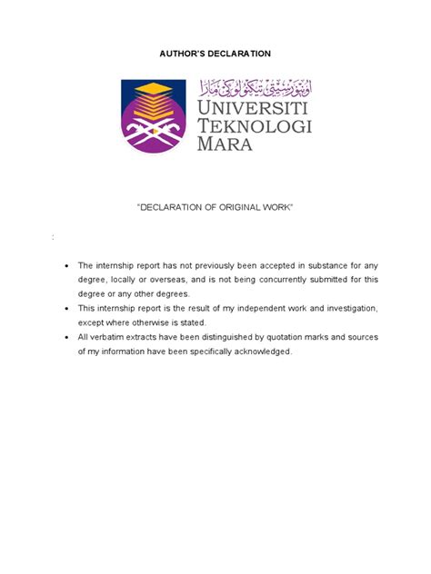 Image result for Author Declaration Example