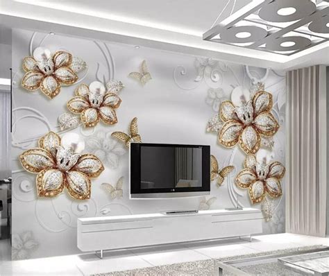 beibehang Custom 3d wallpaper noble gorgeous golden European flowers 3d ...