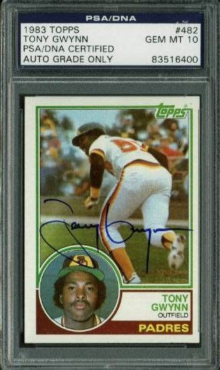 Lot Detail - Tony Gwynn Signed 1983 Topps Rookie Card! GEM MINT 10 ...