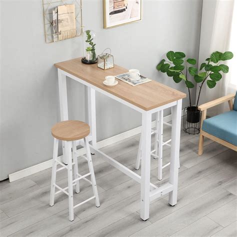 Buy 3 Pcs Bar Table Set, 47 Kitchen Dining Table and Chairs Set for 2 ...