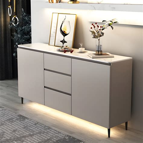 Contemporary Sideboard Cabinet Stone Sideboard Table with Doors for ...