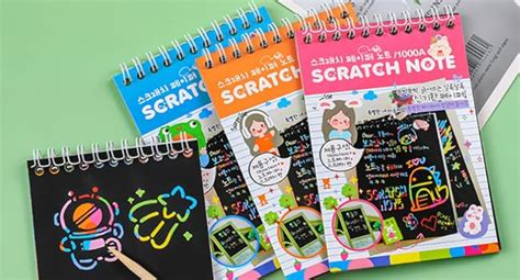 kidivo Wood Colorful Magic Scratch Book With One Stick|Multicolor Arts ...