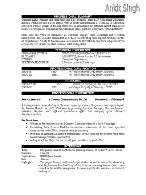 Professional Summary | Download Free PDF | Marketing | Business