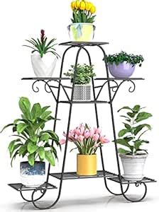 MetalTouch Attractive 7 Tier Plant Stand Floral Corner Shelf Metal ...