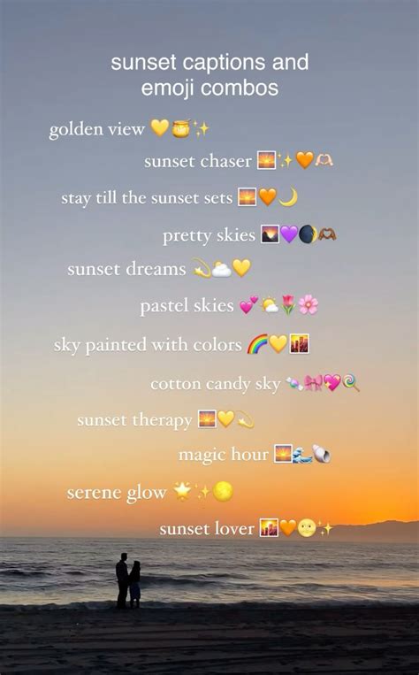 sunset captions and emoji combos in 2024 | Sunset quotes instagram, Sunset captions, Instagram ...