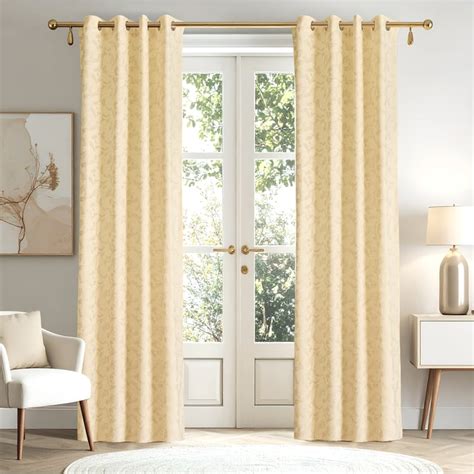 Buy Glimmer Marison Set of 2 Foil Print Light Filtering Door Curtains ...