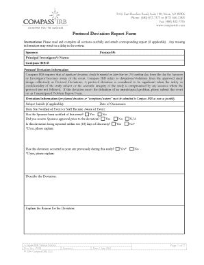 Deviation Report Form - Fill and Sign Printable Template Online