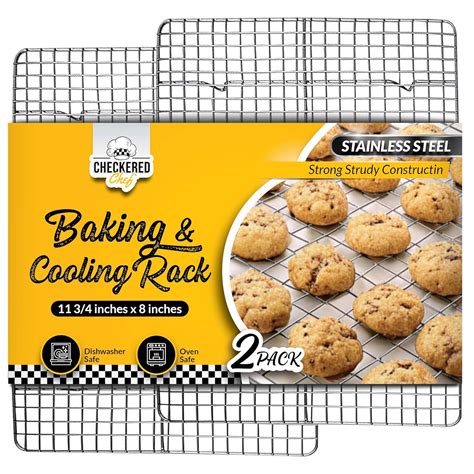 Buy Checkered Chef Cooling Racks for Baking - Quarter Size - Stainless ...