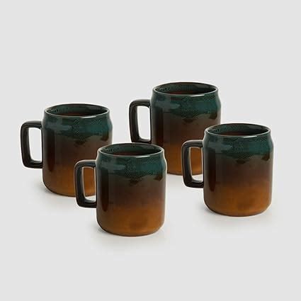 ExclusiveLane Ceramic Coffee Mugs Set of 4 | Printed Studio Pottery ...